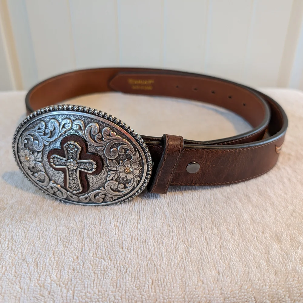 Ariat Western Belt With Cross Buckle - Picture 1 of 4